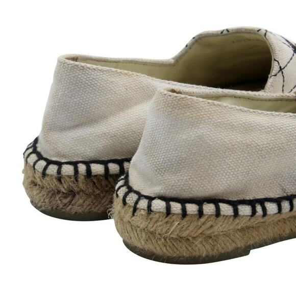 Chanel Espadrille 38 Canvas Quilted Double Stacked Flats CC-0208N-0011 - Picture 8 of 11